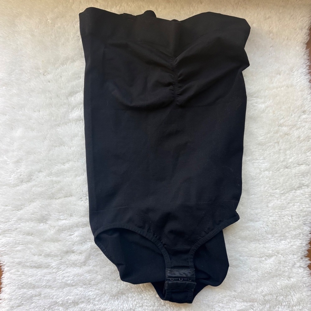 Black High Waisted Shapewear Ruched‎ Back Tummy Control Seamless Small